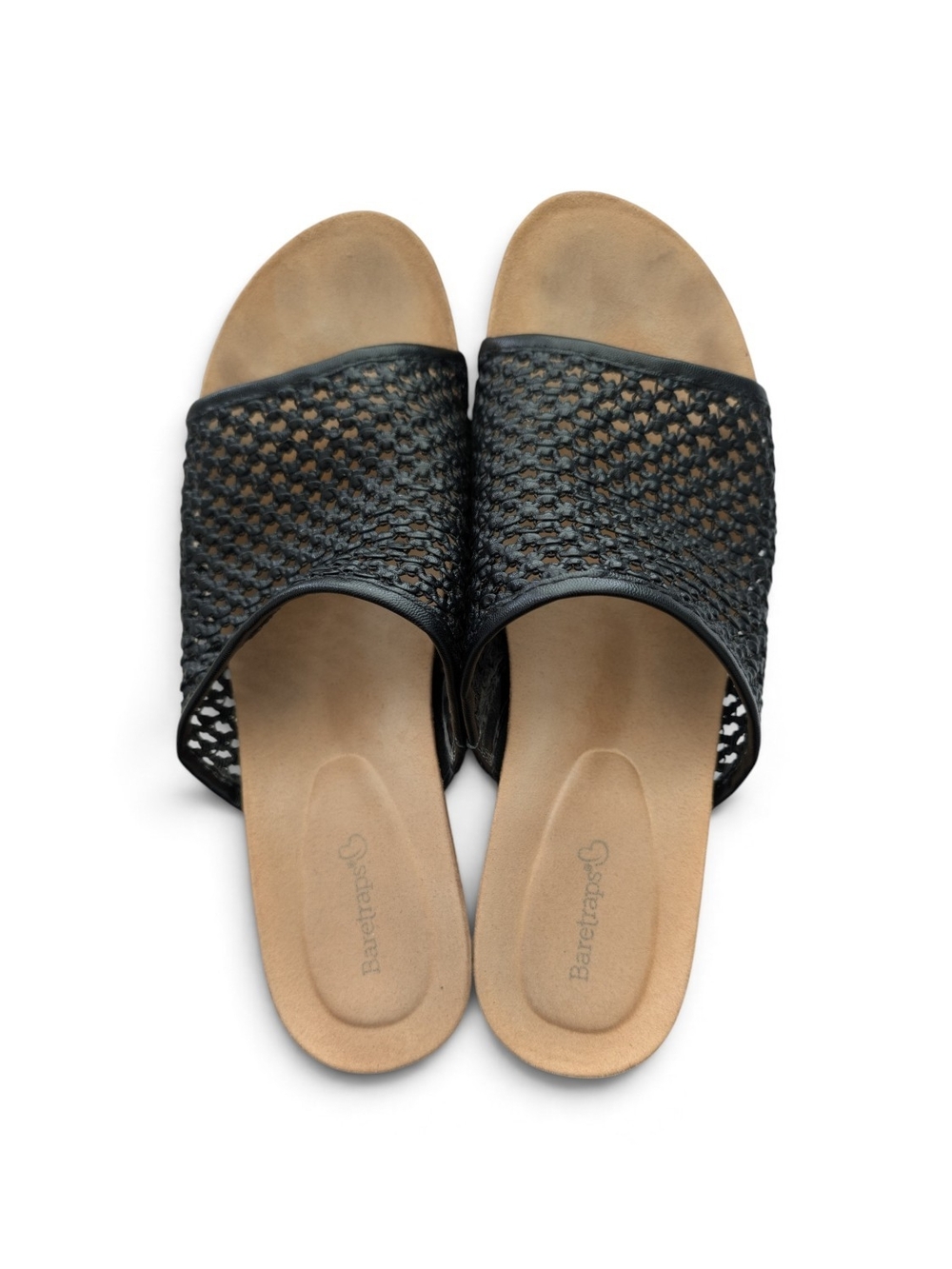 BareTraps Black Woven Wedge Sandals Size 9.5